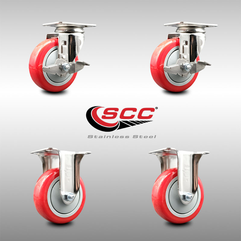 Polyurethane Casters, Red