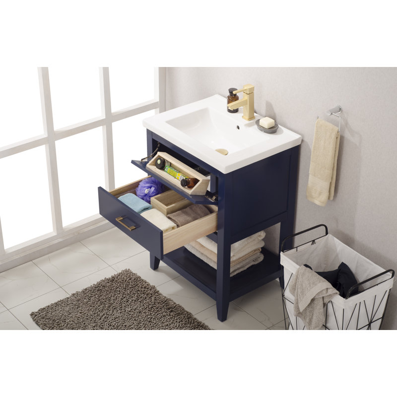 Ensemble de meuble-lavabo simple 24 po Eakins, Bleu
