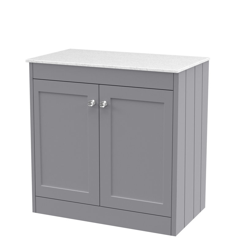 Ashwick Bathroom Vanity, Satin Grey, 810 cm, White