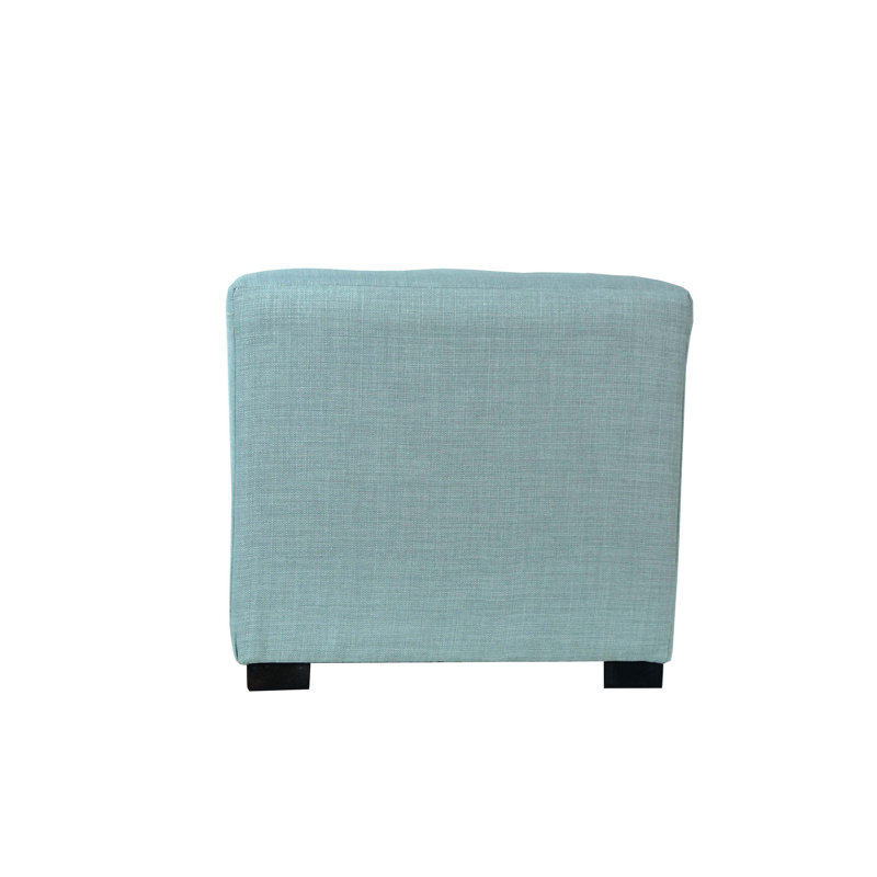 Syriah Upholstered Ottoman, Sea Mist Green