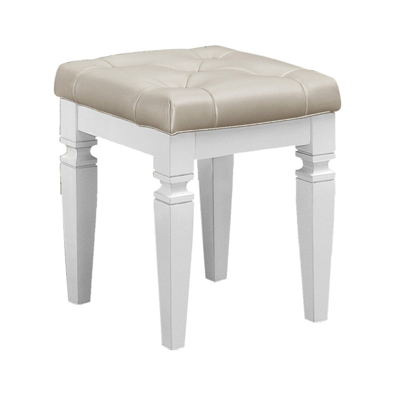 Tabouret de coiffeuse 1 pièce Modern Glam, Blanc