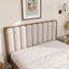 Lit en bois avec tête de lit tapissier, lit plateforme pour chambre à coucher-890036262