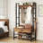 Hall Tree, Industrial Style Entryway Hall Tree With Bench And Storage, 5 In 1 Coat Rack With 1 Drawer & 13 Hooks, Freestanding Home Organizer For Living Room, Bedroom