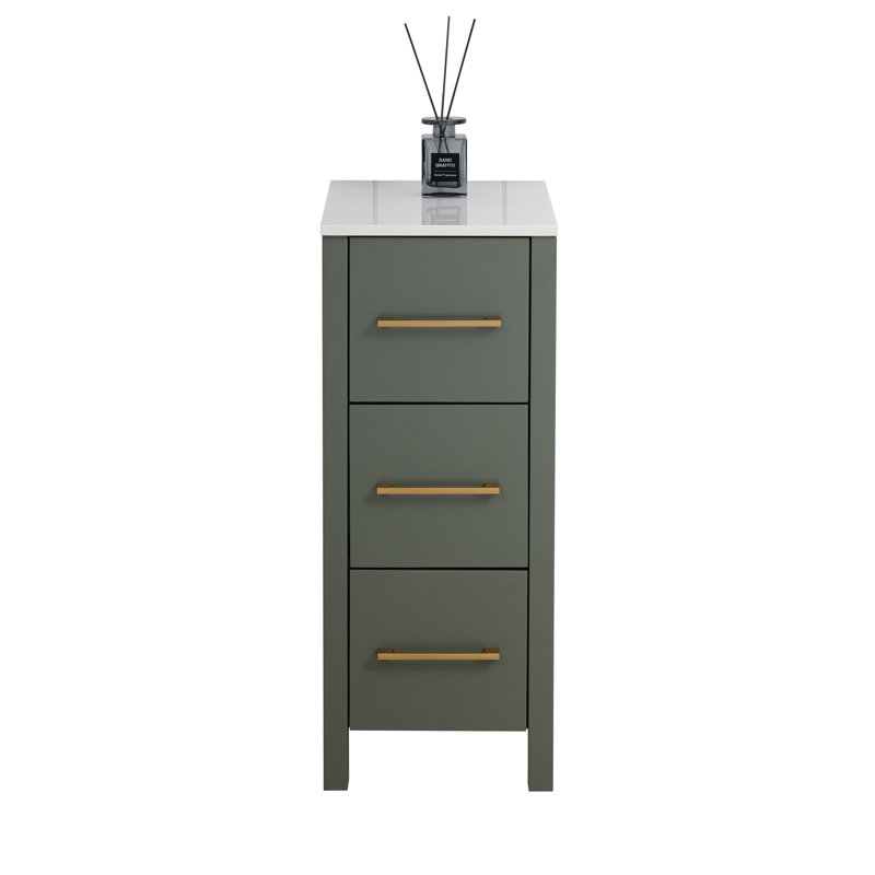 Meuble-lavabo 12 po , Vert rétro