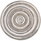 Concentric Geometric Handmade Tufted Wool Gray Area Rug