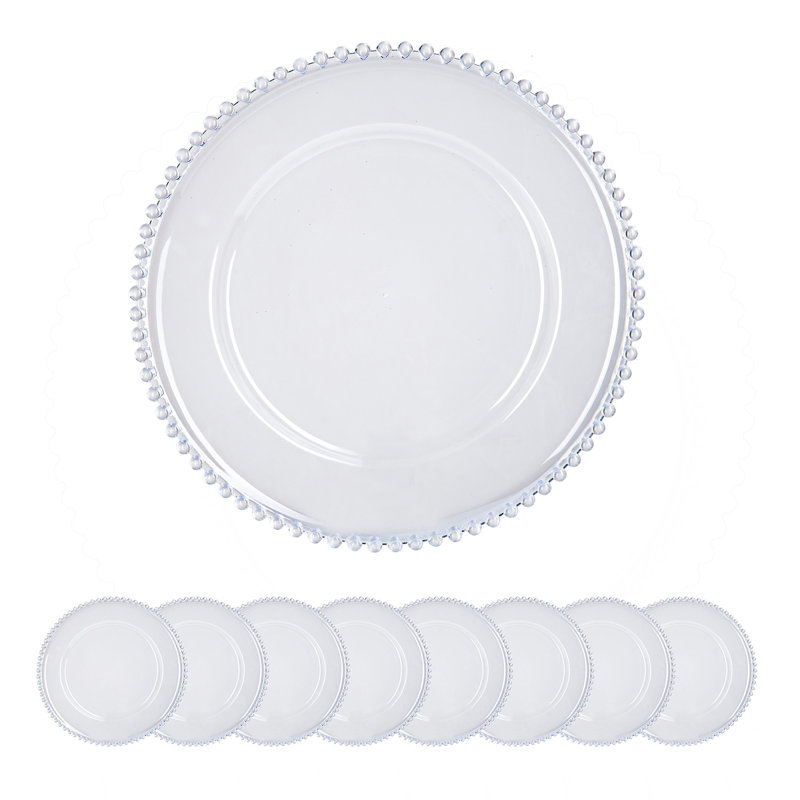 8 Pack Plastic Charger Plate, D13"