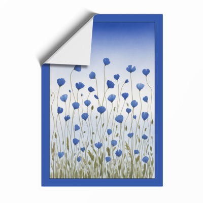 Blue Wildflower Meadow Botanical - Framed Print