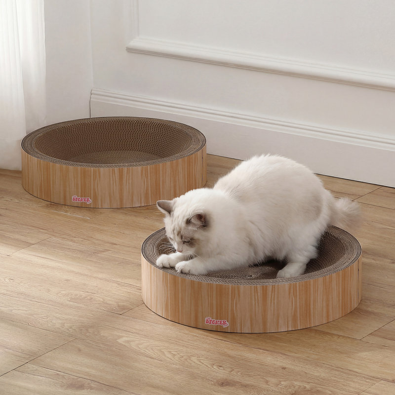 Grattoir pour chat en carton 18,13 "Emilyn, Finition de bois de chêne