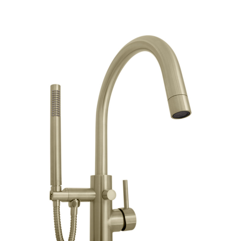 Single Handle Deck Mounted Clawfoot Tub Faucet, Champagne Bronze