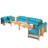 Kirwan Acacia Wood Sofa Seating Group with Cushions-1136428151-1202490500