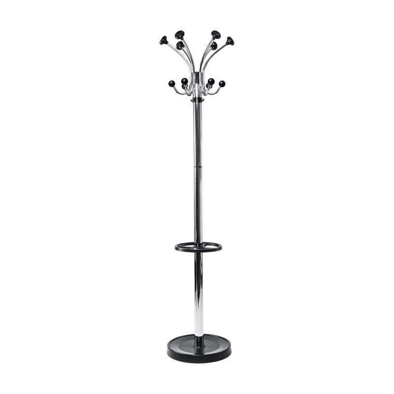 Plastic Freestanding Coat Rack, Silver