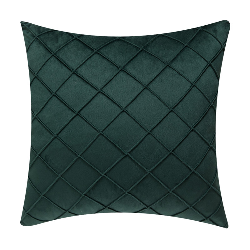 Housses de coussin en velours jetées (seulement sur la housse), Vert foncé
