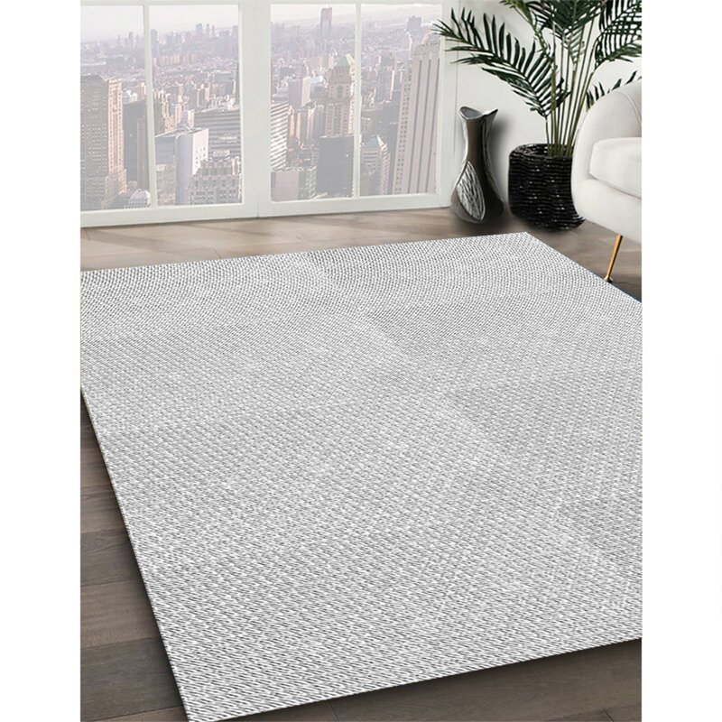 Tapis 100% à motifs lavables à la machine 2989 Pat1650-GRY, Rond 6 pi