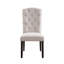 Chaise de salle à manger en lin beige 2 - Pieds patinés, revêtement doux et confortable pour le confort