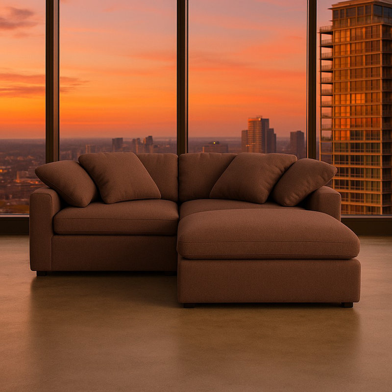 Canapé modulaire réversible de 89 po Fluff, Polyester crépuscule