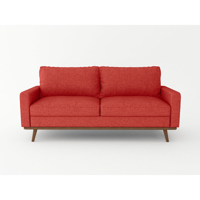 Chrysi 70"Linen Square Arm Mordern Sofa with Stable Legs for Living Room, Oxy Fire Linen