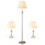 Ensemble de lampes beige et nickel brossé 3 pièces