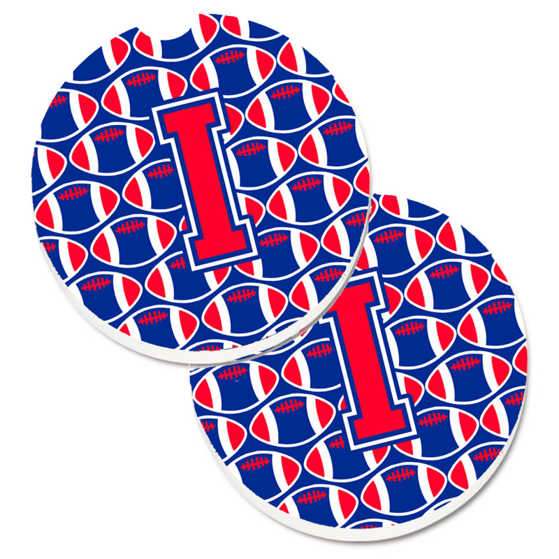 Sous-verre de football, I, Cramoisi de Harvard / bleu de Yale