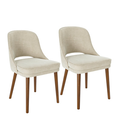 Two-tier solid wood upholstered side chair