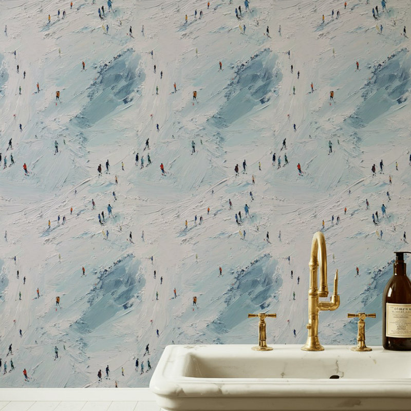 White Background Wallpaper Abstract Mountain Wall Mural