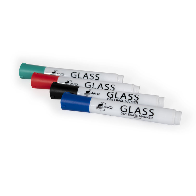 Audio-Visual Direct Glass Dry Erase Markers, Set of 4