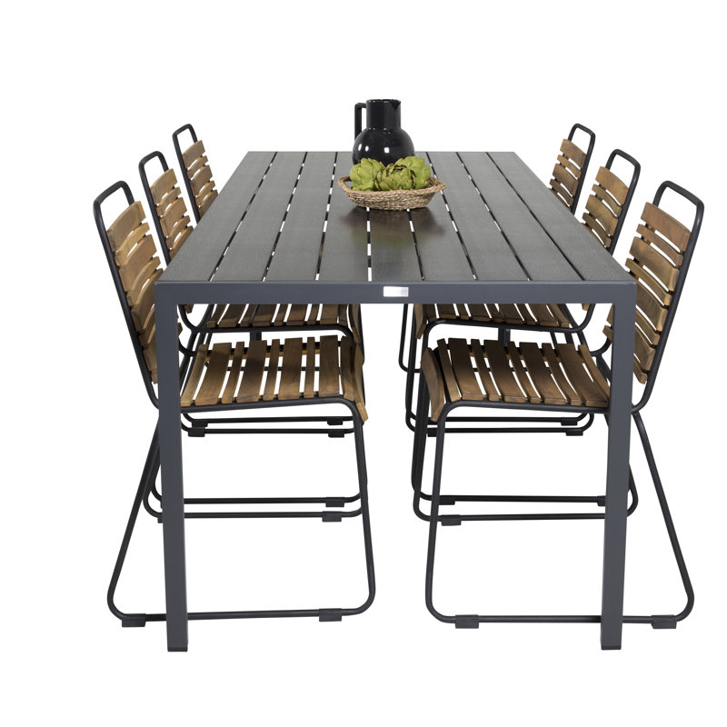Hiran 6 - Person Patio Dining Set Rectangular Table