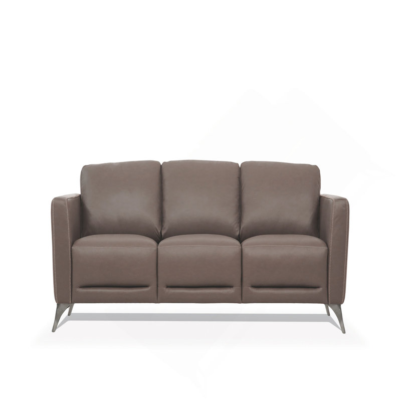 Canapé en cuir taupe Malaga (assemblé)