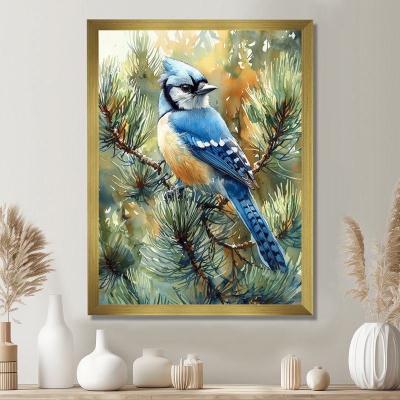 Glynn - Reproduction d'art mural animaux, H 44 po x l 34 po, Picture Framed, Doré