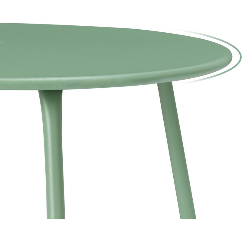 Paiten Round Iron Outdoor Side Table - 48 cm W 45 cm D, Green