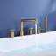 Robinet de baignoire romaine avec douche à main et robinets de baignoire à 3 poignées Robinet de baignoire en laiton massif à 5 trous avec valve-70991098