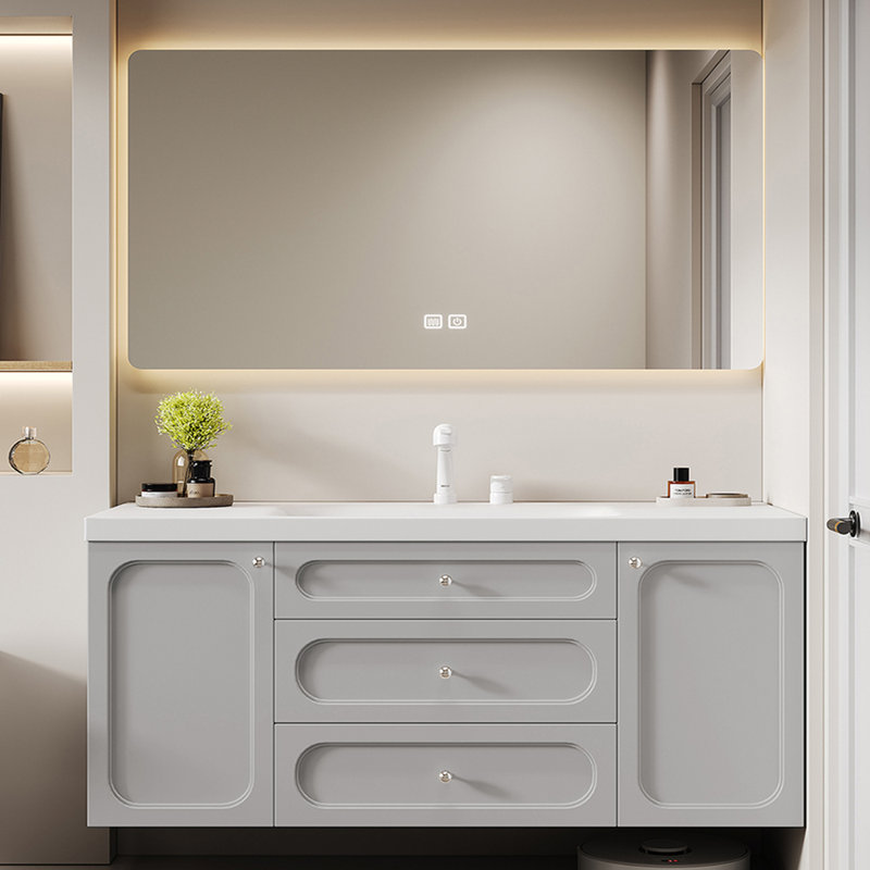 Nordic style simple bathroom cabinet, Light Gray, 19.7" H x 59" W x 21.7" D