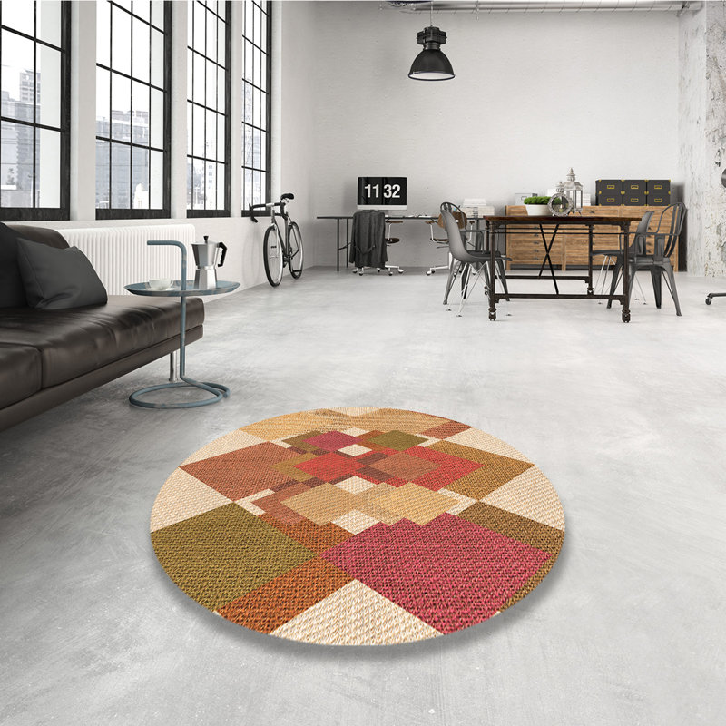 Geometric Indoor Rug, Round 6'