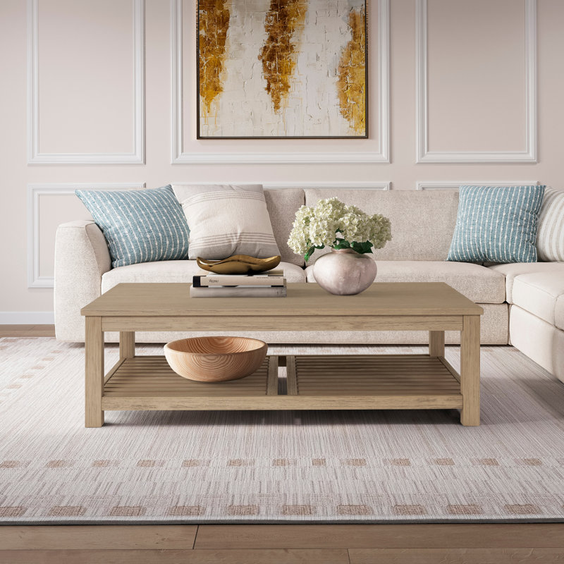 Newcastleton Solid Wood Single Coffee Table, Drifted Sand