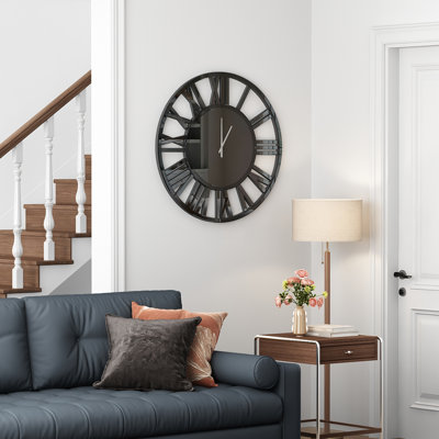 Roman Skelet Gold Mirrored Accent Wall Clock 