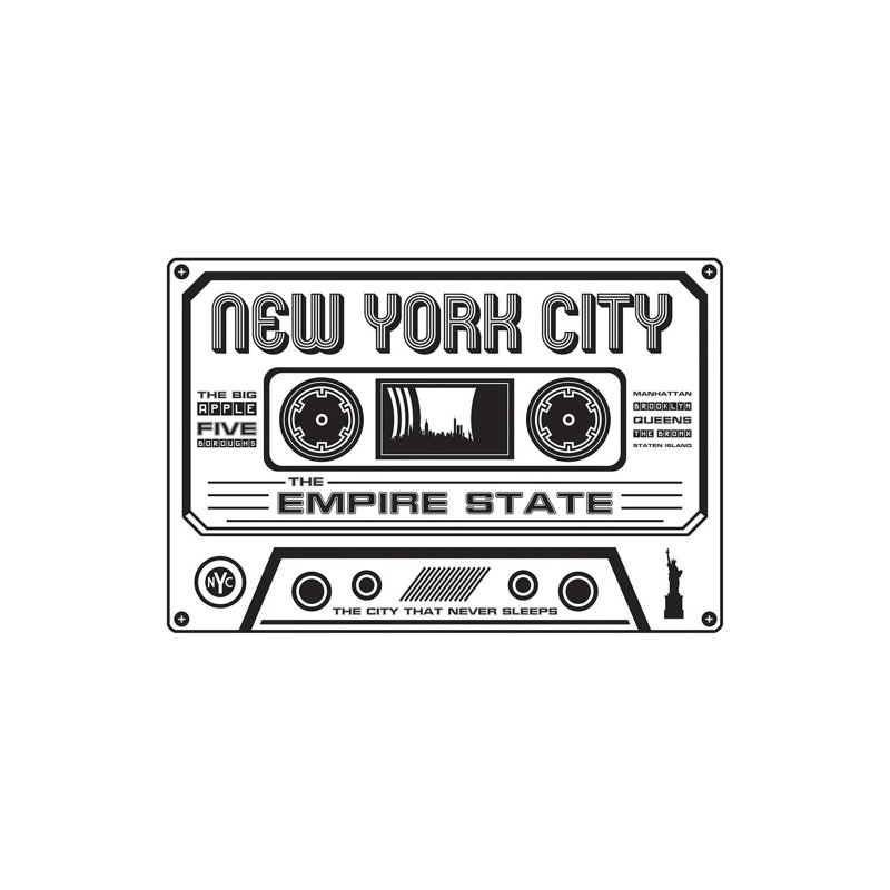 New York City Cassette by Benton Park Prints - Print on Canvas, 101.6 cm H x 66.04 cm W x 1.91 cm D, Wrapped Canvas