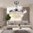Silver Crystal Ceiling Fan With Light - 3 Colour Changing Dimmable Led, Remote Control