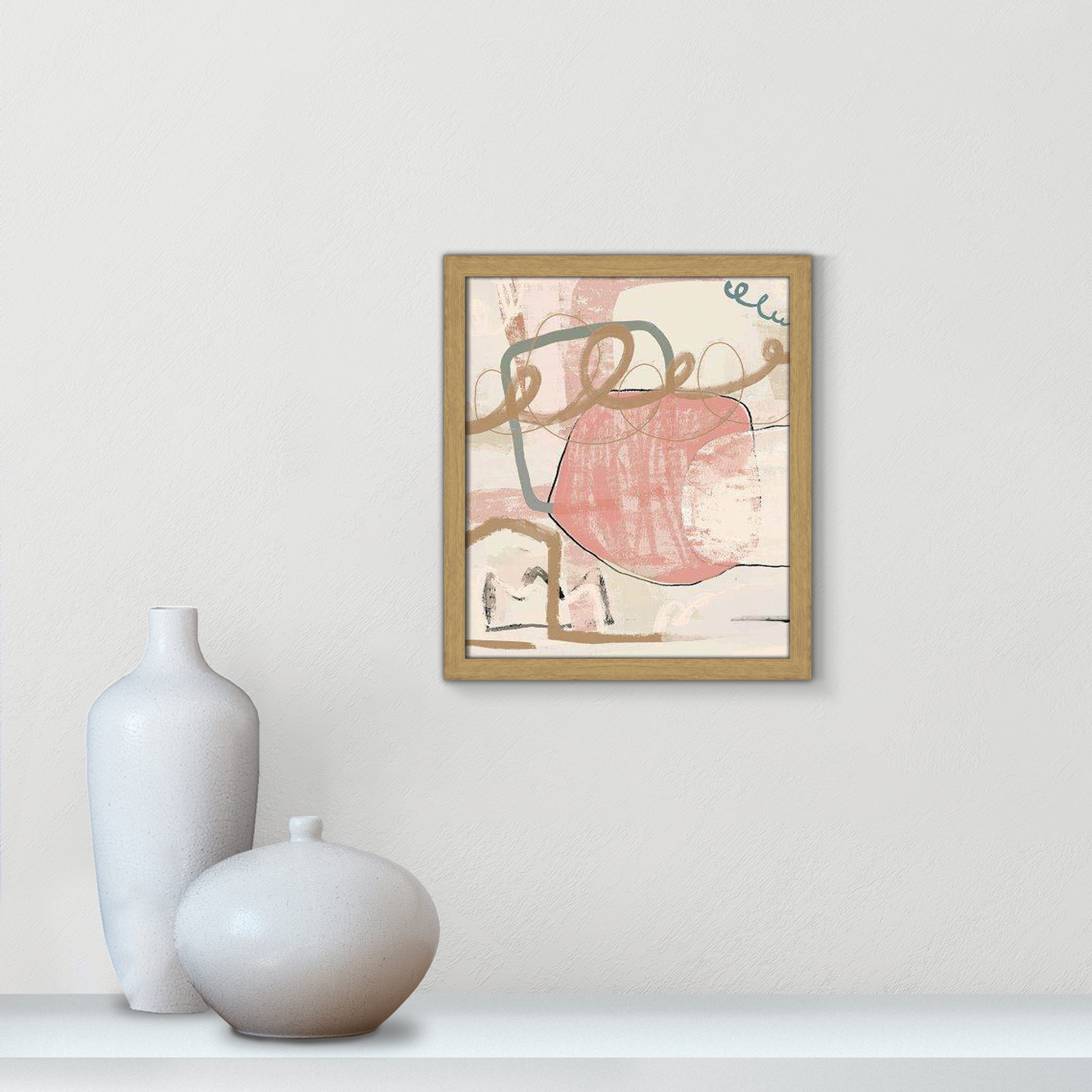 Delightful Spring Colors by Leah Straatsma, 15" H x 13" W x 0.75" D, Natural Slim Unmatted Picture Framed