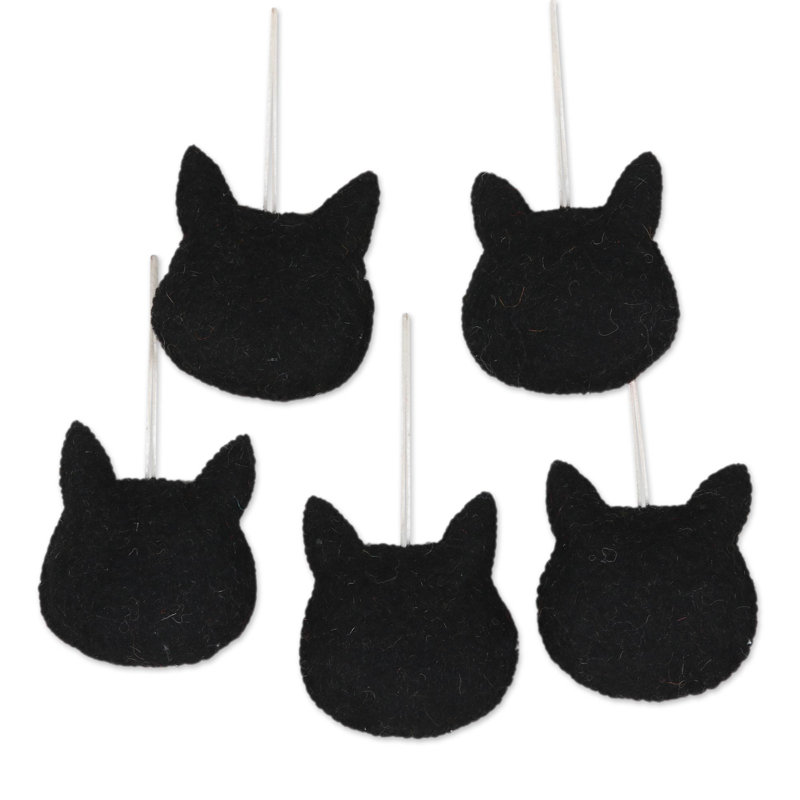 Ornement feutre en laine Cats