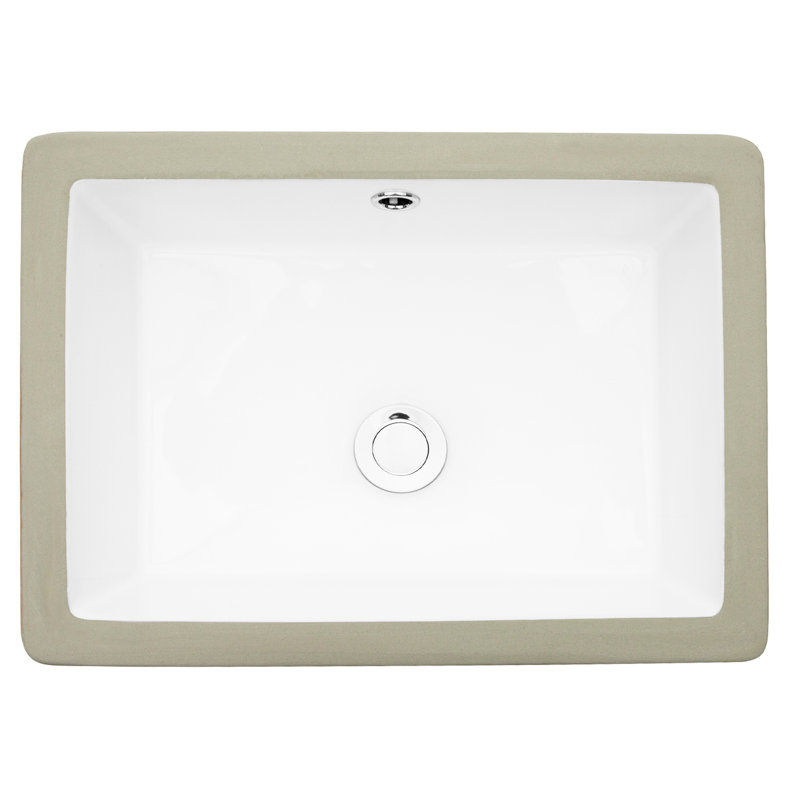 22"X15.5" Ceramic Undermount Sink With Overflow - White, Sleek And Contemporary, For Bathroom Decoration 22X15.5X7, Low Water Absorption, Renovation