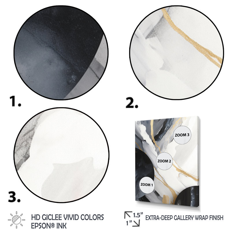 Harmonie noire et dorée du marbre I - reproductions d'art mural en marbre abstrait, H 40 po x l 30 po x P 1,5 po