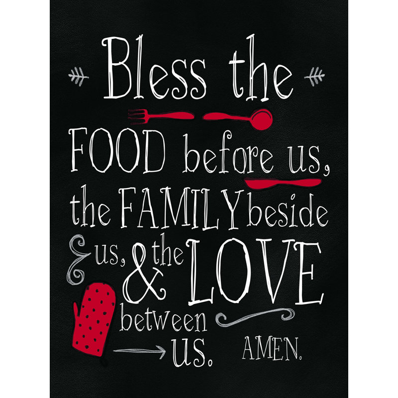 «Bless Food», reproduction sur toile tendue, L 24 po x H 32 po
