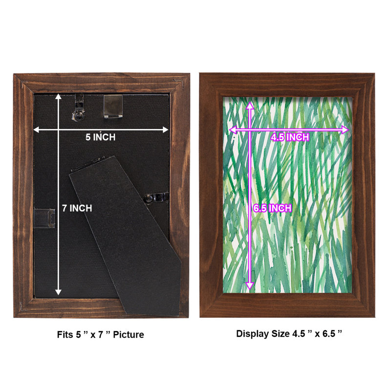 Just Grass I - imprimé, H 8 po x l 6 po x P 1 po, Papier encadré châtaignier
