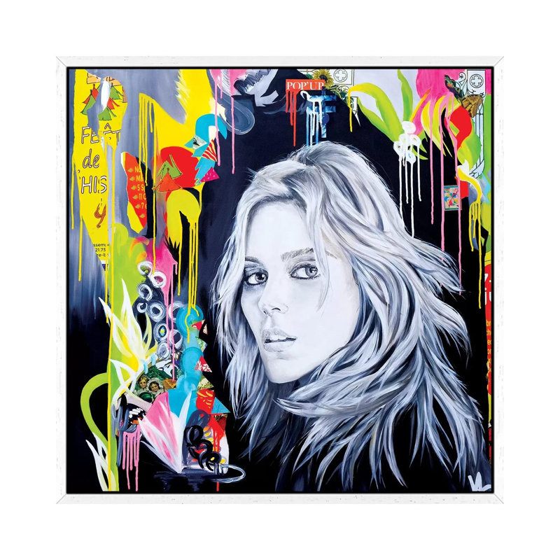 Ciao, See You Soon! by Val Escoubet - Painting on Canvas, 45.72cm H x 45.72cm W x 3.81cm D, White Framed