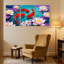 Birds Koi Fish Water Lily Pond, ensemble de 3 reproductions d'art sur toile-333782196