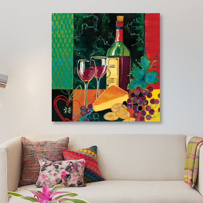 «Cheers» par Liz Jardine, reproduction sur toile tendue, H 48 po x l 48 po x P 1,5 po, Toile tendue, Blanc