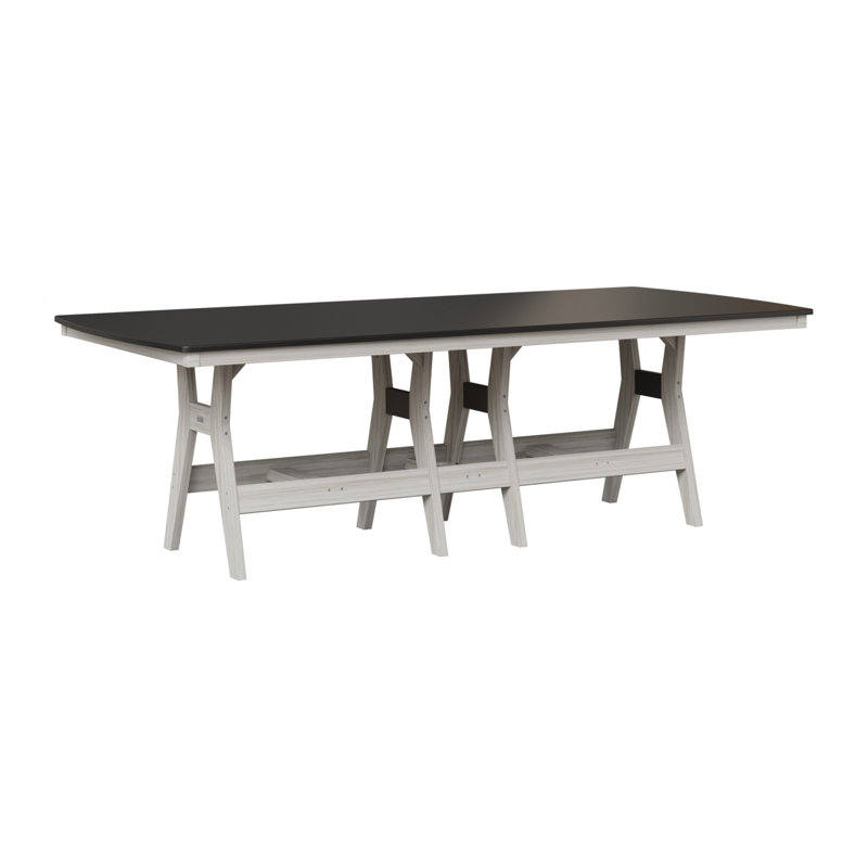Table de bar Harbour, H 35,5 po x l 96 po x P 44 po, Noir martelé, Coquillage