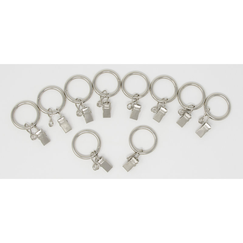 Mccall Curtain Rings, Brushed Steel
