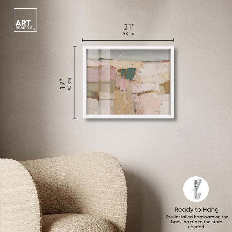 «Earthy Glam Gold II Boho Decor Shadowbox» par Art Remedy, H 17 po x l 21 po, Blanc