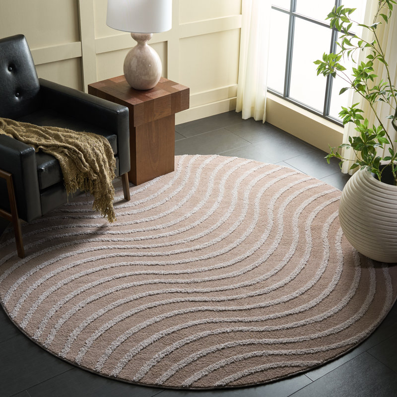 Wave Performance Abstract Indoor Rug, Round 6'7"