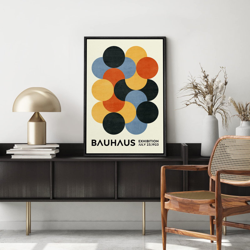 Abstrait, blocs de couleurs vibrantes, géométrique, cercle coloré, polyhaus de Bauhaus, Noir, H 36 po x l 24 po